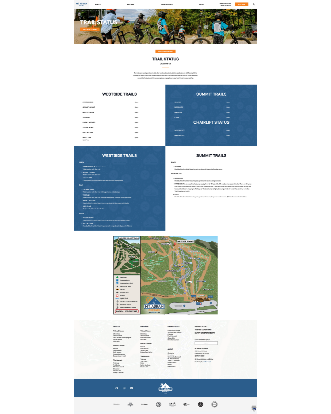 nxtConcepts Snow Reporting App snow report widget, ski resort trail report, real-time mountain conditions, lift status reporting, bike park trail status, mountain ops reporting software, nxtConcepts, SnoCountry integration, custom ski resort software, mountain conditions dashboard